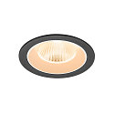 Plafonnier encastr� NUMINOS� L rond, adapt� aux postes de travail avec �cran IP20, noir, blanche, laqu� gradable