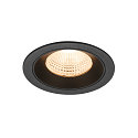 Plafonnier encastr� NUMINOS� L rond, adapt� aux postes de travail avec �cran IP20, noir, laqu� gradable