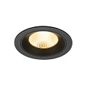 Plafonnier encastr� NUMINOS� L rond, adapt� aux postes de travail avec �cran IP20, noir, laqu� gradable