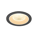 Plafonnier encastr� NUMINOS� L rond, adapt� aux postes de travail avec �cran IP20, noir, blanche, laqu� gradable