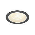 Plafonnier encastr� NUMINOS� L rond, adapt� aux postes de travail avec �cran IP20, noir, blanche, laqu� gradable