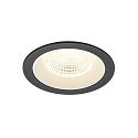 Plafonnier encastr� NUMINOS� L rond, adapt� aux postes de travail avec �cran IP20, noir, blanche, laqu� gradable