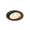 Plafonnier encastr� NUMINOS� MOVE L rond, adapt� aux postes de travail avec �cran IP20, noir, blanche, laqu� gradable