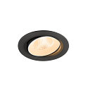 Plafonnier encastr� NUMINOS� MOVE L rond, adapt� aux postes de travail avec �cran IP20, noir, blanche, laqu� gradable