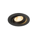 Plafonnier encastr� NUMINOS� MOVE L rond, adapt� aux postes de travail avec �cran IP20, noir, laqu� gradable