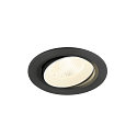 Plafonnier encastr� NUMINOS� MOVE L rond, adapt� aux postes de travail avec �cran IP20, noir, blanche, laqu� gradable