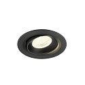Plafonnier encastr� NUMINOS� MOVE L rond, adapt� aux postes de travail avec �cran IP20, noir, laqu� gradable