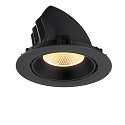SLV Plafonnier encastr� NUMINOS� GIMBLE XL adapt� aux postes de travail avec �cran IP20, noir, laqu� gradable