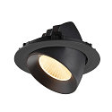 SLV Plafonnier encastr� NUMINOS� GIMBLE XL adapt� aux postes de travail avec �cran IP20, noir, laqu� gradable
