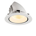 SLV Plafonnier encastr� NUMINOS� GIMBLE XL adapt� aux postes de travail avec �cran IP20, blanche, laqu� gradable