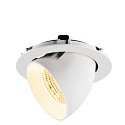 SLV Plafonnier encastr� NUMINOS� GIMBLE XL adapt� aux postes de travail avec �cran IP20, blanche, laqu� gradable