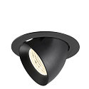Plafonnier encastr� NUMINOS� GIMBLE XL adapt� aux postes de travail avec �cran IP20, noir, laqu� gradable