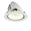 SLV Plafonnier encastr� NUMINOS� GIMBLE XL adapt� aux postes de travail avec �cran IP20, blanche, laqu� gradable
