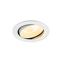 Plafonnier encastr� NUMINOS� MOVE XL rond, adapt� aux postes de travail avec �cran IP20, blanche, laqu� gradable
