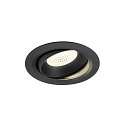 Plafonnier encastr� NUMINOS� MOVE XL rond, adapt� aux postes de travail avec �cran IP20, noir, laqu� gradable