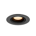SLV ceiling recessed luminaire NUMINOS� GIMBLE XS round, suitable for VDU workstation IP20, black, lacquered dimmable