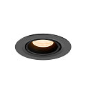 SLV Plafonnier encastr� NUMINOS� GIMBLE XS rond, adapt� aux postes de travail avec �cran IP20, noir, laqu� gradable