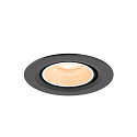 SLV Plafonnier encastr� NUMINOS� GIMBLE XS rond, adapt� aux postes de travail avec �cran IP20, noir, blanche, laqu� gradable