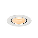SLV Plafonnier encastr� NUMINOS� GIMBLE XS rond, adapt� aux postes de travail avec �cran IP20, blanche, laqu� gradable