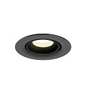 SLV Plafonnier encastr� NUMINOS� GIMBLE XS rond, adapt� aux postes de travail avec �cran IP20, noir, laqu� gradable
