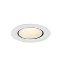 SLV ceiling recessed luminaire NUMINOS� GIMBLE XS round, suitable for VDU workstation IP20, white, lacquered dimmable