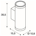SLV outdoor wall luminaire HELIA PRO L UP/DOWN up / down, cylindrical, DALI controllable, impact resistant IP65, anthracite