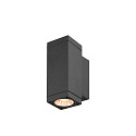 SLV outdoor wall luminaire THEO PRO S SINGLE small, square, DALI controllable, sea-air resistant IP65, anthracite