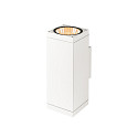 SLV outdoor wall luminaire THEO PRO L UP/DOWN large, square, DALI controllable, sea-air resistant IP65, white, lacquered dimmable
