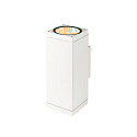 SLV outdoor wall luminaire THEO PRO L UP/DOWN large, square, DALI controllable, sea-air resistant IP65, white, lacquered dimmable