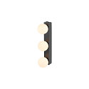 SLV Luminaire de miroir SUN MIRROR TRIPLE avec bouton de commande IP44, noir, laqué 