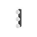 SLV Luminaire de miroir SUN MIRROR TRIPLE avec bouton de commande IP44, noir, laqué 