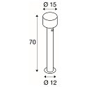 Lampadaire d�ext�rieur TAHA II 70 avec capteur IP54, noir 