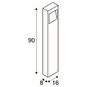 SLV Lampadaire d�ext�rieur QUAD PRO 90 angulaire IP65, anthrazit, blanche gradable