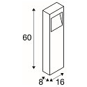 outdoor floor lamp QUAD PRO 60 square, DALI controllable, impact resistant, sea-air resistant IP65, anthracite dimmable