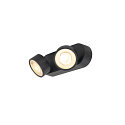 SLV Applique et plafonnier KALU 2.0 � 2 flammes, adapt� aux postes de travail avec �cran IP20, noir, laqu� gradable