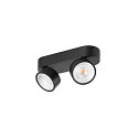 SLV Applique et plafonnier KALU 2.0 � 2 flammes, adapt� aux postes de travail avec �cran IP20, noir, laqu� gradable