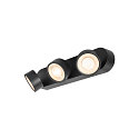 Applique et plafonnier KALU 2.0 3 flammes, adapt� aux postes de travail avec �cran IP20, noir, laqu� gradable