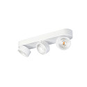 SLV wall and ceiling luminaire KALU 2.0 3 flames, suitable for VDU workstation IP20, white, lacquered dimmable