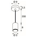 SLV Luminaire � suspension LALU� E27 IP20, noir gradable