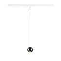 1-phase pendant luminaire DYSKO down, ball shaped IP20, glossy, black dimmable