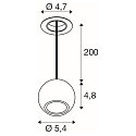 SLV Luminaire � suspension DYSKO IP20, or, noir gradable