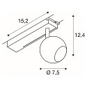 SLV 1-Projecteur monophasé LIGHT EYE® 2.0 commutable, pivotant à la cardan, en forme de boule IP20, noir mat 