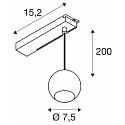 Luminaire � suspension monophas� LIGHT EYE� 2.0 Bas, commutable, en forme de boule IP20, noir mat 