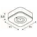 SLV Luminaire de plafond P-LIGHT carr� IP20, blanche 