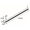 SLV Luminaire à suspension GLENOS® PRO IP20, noir, blanche gradable