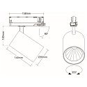 Projecteur triphas� TRACKSPOT P 24/35W 60� ON-OFF  r�glable, commutable, multipower IP20, noir, laqu� 