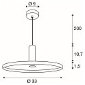 SLV Luminaire � suspension LALU� SET PLATE 33 E27 IP20, noir gradable