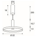 SLV Luminaire � suspension LALU� SET PLATE 22 IP20, noir gradable