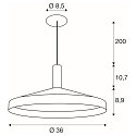 SLV Luminaire à suspension LALU® SET TETRA 36 IP20, noir gradable