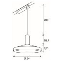 SLV Luminaire � suspension monophas� LALU� SET TETRA 24 avec abat-jour, CCT Switch, lot de 1 IP20, noir gradable